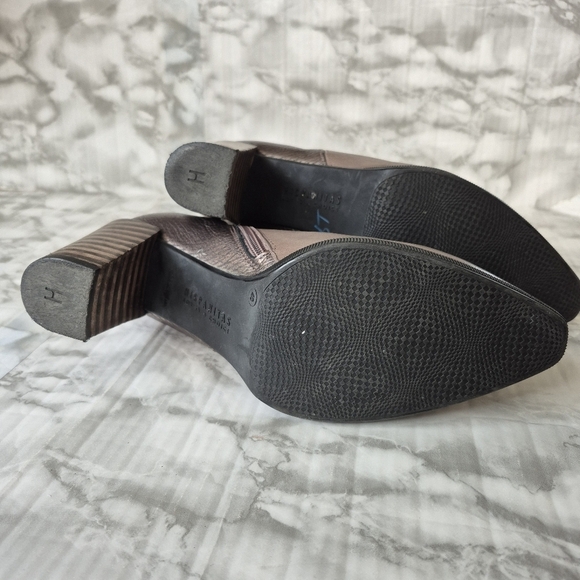 Hispanitas Taupe & Bronze Leather Heeled Ankle Boots - Picture 12 of 12